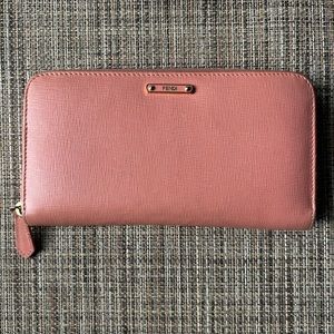 Fendi Vitello Elite Zip-Around Wallet